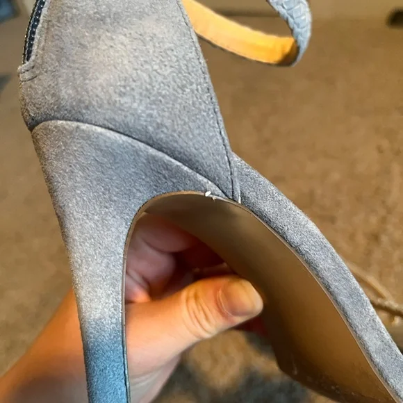 Steve Madden Blue Suede Braided Strap Heels – Ankle Strap Sandals - Picture 5 of 9